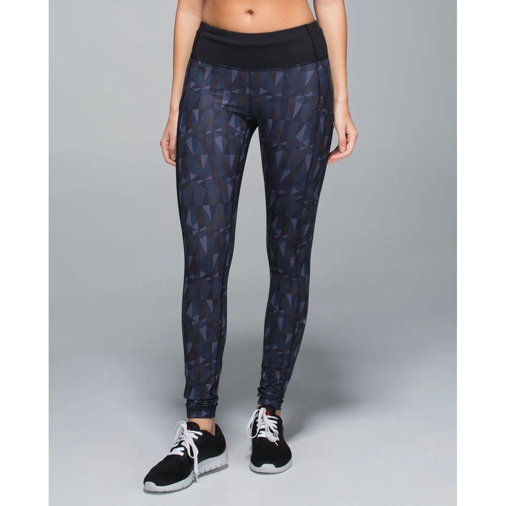 Lululemon‎ Speed Tight IV Geometric Prism Blue Purple Athletic Leggings Size 8
